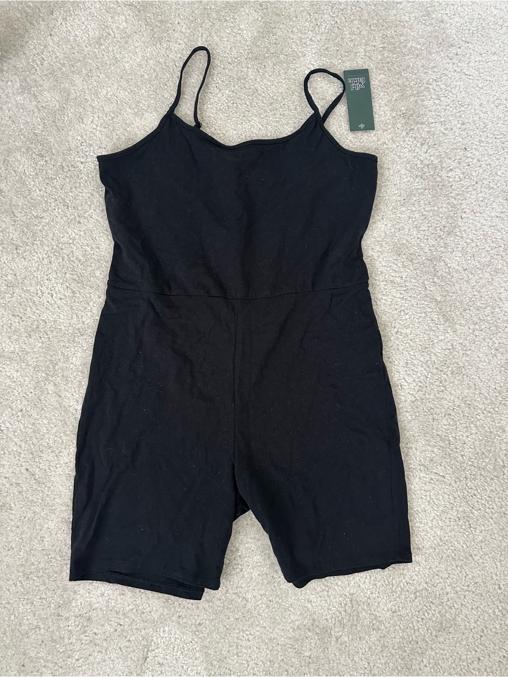wild fable Black Spaghetti-Strap Romper Jumpsuit